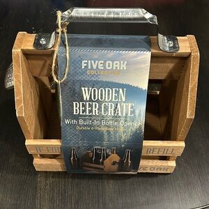 Beer Soda wooden Tote with Bottle Opener